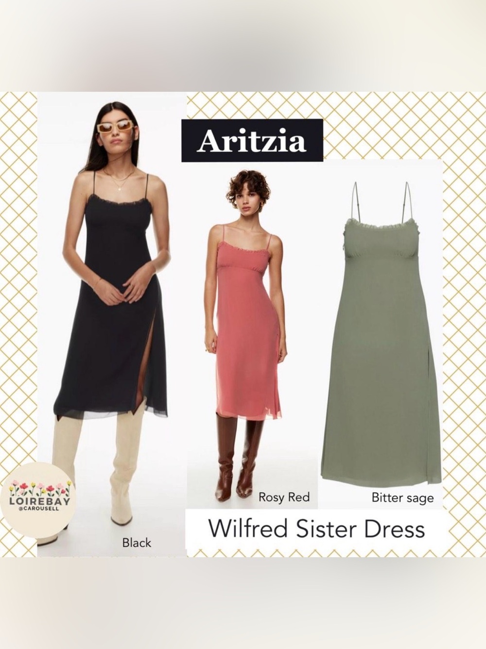 Aritzia Wilfred Sister Slip Dress in Rosy Red